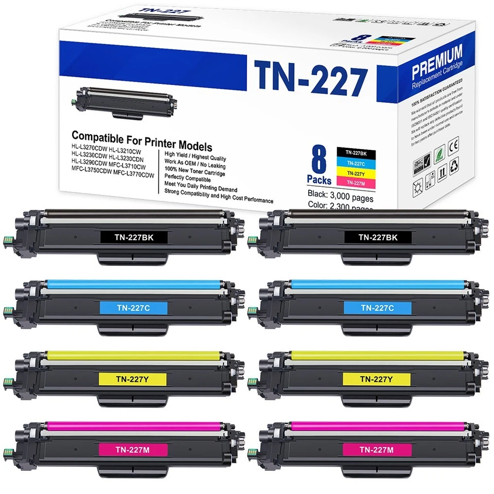 Тонер TN223 TN227 подходит для Brother MFC-L3770CDW L3710CW HL-L3270CDW L3290CDW лот - Изображение 1 из 4