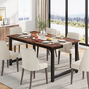 160"x 80" Dining Table, Kitchen Table with Heavy Duty Legs for 4-6 Person - Picture 1 of 11