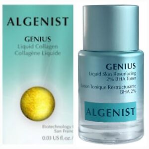 Algenist lot GENIUS Liquid Skin Resurfacing Toner 10ml & Liquid Collagen 1ml