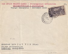 S86-FRANCIA-CONGO, BRAZZAVILLE, BUSTA PER TAMATAVE ( MADAGASCAR),BOLLO 50f.,1935