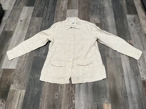 Chadwick’s  Jacket Size 16 Khaki Tan 100%  Linen Long Sleeve Lightweight NWOT - Picture 1 of 9