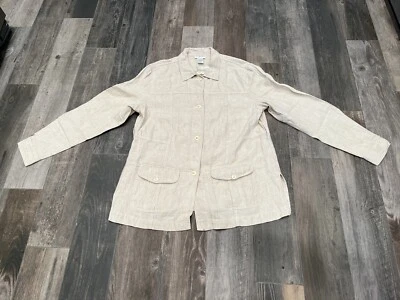 Chadwick’s  Jacket Size 16 Khaki Tan 100%  Linen Long Sleeve Lightweight NWOT - Image 1 of 4