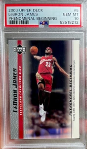 2003 Upper Deck LeBron James Rookie phenomenal Beginning #5 PSA 10 Gem Mint RC - Picture 1 of 2