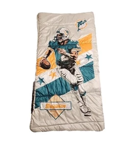 Vintage 90s Miami Dolphins Sleeping Bag Dan Marino Youth Size 1992 NFLP - Picture 1 of 8