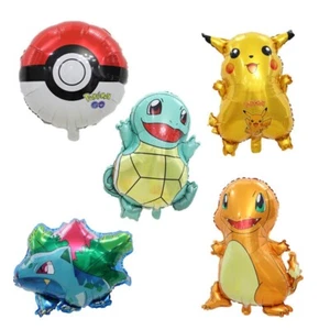 5PC Pokemon Foil Balloons Pikachu Charmander Squirtle Birthday Party Deocrations - Picture 1 of 4
