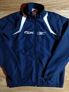 Reebok 90's Vintage Womens Tracksuit Top Jacket Navy Blue White - Picture 1 of 6