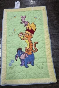 Disney Winnie the Pooh and Friends Baby Quilt Embroidered Multicolor - Picture 1 of 4