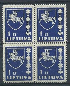 Lithuania 1937 Sc# 305 Arms 1L Russia block 4 MNH - Picture 1 of 1