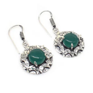 Green Onyx Charming Jewelry Gemstone Fashion Christmas Earring 1 n351 - Picture 1 of 5