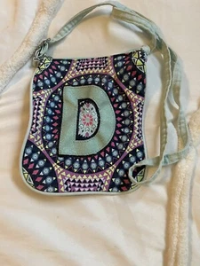 Justice purse girls initial D mandala design multicolored & teal strap - Picture 1 of 8