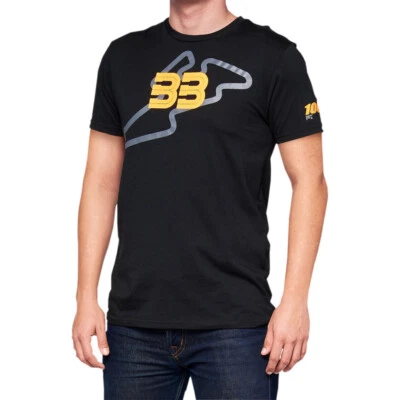 100% Brad Binder 33 Track T-Shirt - Black | Small - Image 1 of 4