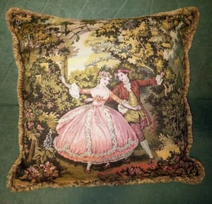 Tapestry Pillow Case Cover Brush Fringe Trim Romantic Couple SIZE 26” x 26" - Picture 1 of 13