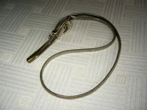 Vintage New 1970s Gold Tone Metal Snake Stretch Slim Thin Belt UNUSED - Picture 1 of 9