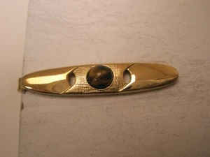 1-5/16" Genuine Tiger's Eye Simple Quality Design Vintage SMALL Tie Bar Clip - Picture 1 of 7