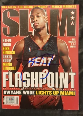 Dwayne Wade Signed No Label Slam Magazine Miami Heat PSA COA - Image 1 of 2