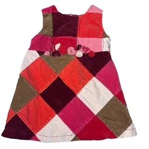 Children's Place Corduroy Patchwork Dress Colorful Mod A-Line Size 6-9 months - Picture 1 of 8