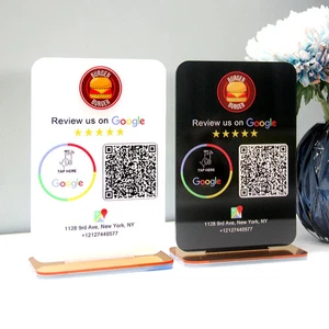 NFC QR CODE GOOGLE REVIEW SIGN LOGO BUSINESS NAME CUSTOM SOCIAL MEDIA SIGN - Bild 1 von 8