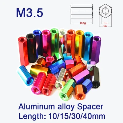 M3.5 Gewindemuffen Sechskant Distanzmuffen Gewindehülsen Hülsenmutter Aluminium - Bild 1 von 4
