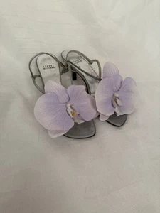 Stuart Weizmann Orchid sandals shoes 6.5-7 slingback straps kitten heels - Picture 1 of 5