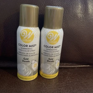 6 Wilton 1.5 oz FOOD COLOR multi pack. 2BLACK 2SILVER 2GOLD. Totally Edible - Picture 1 of 3