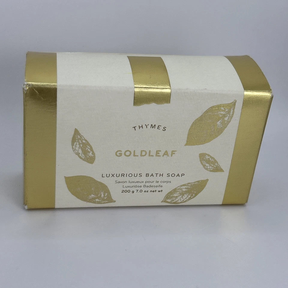 Thymes GoldLeaf Bath Soap New 6oz Triple-Milled Vegetable Bar Soap Luxurious - Image 1 of 4
