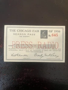 The Chicago Fair of 1950 Season Pass Press Radio  - Picture 1 of 6