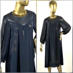By Malene Birger Marlena MIDI Dress Leather Trim Sz 36 XS - S No Slip EXCELLENT - Picture 1 of 12