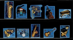 Juego completo usado de 10 Sc# 4363 a-j de instrumentos musicales japoneses 84Y 2019 - Imagen 1 de 1