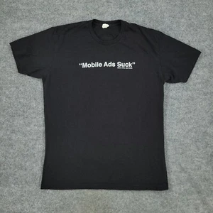 Burstly Shirt Men Large Black Mobile Ads Sucks -Steve Jobs Graphic Short Sleeve - Picture 1 of 14