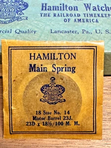 HAMILTON MAINSPRING 18s #14 MODELLE 944 & 946 OEM NOS - Bild 1 von 1