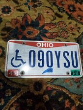 Ohio License Plate, BIRTHPLACE OF AVIATION, WHEELCHAIR HANDICAP PLATE #X5