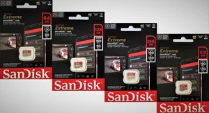 Sandisk Extreme microSDHC 32GB 64GB 128GB 256GB 512GB microSDXC UHS-1 U3 A2 V30 - Bild 1 von 14