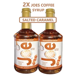 2 LITERS SUGAR FREE SALTED CARAMEL by JOES COFFEE SYRUP 0 CARBS KETO 0 CALORIES - Picture 1 of 3