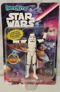 Star Wars BendEms Stormtrooper Rare Square Bubble 1993 JusToys Moc - Picture 1 of 2