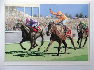 Tarjeta abierta de carreras de caballos You're a Winner diseño de jockey cumpleaños Navidad en blanco - Imagen 1 de 1