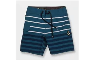 VOLCOM Mod-Tech NEW Blue Stripe Board Shorts, Men's Size 28 - Picture 1 of 4