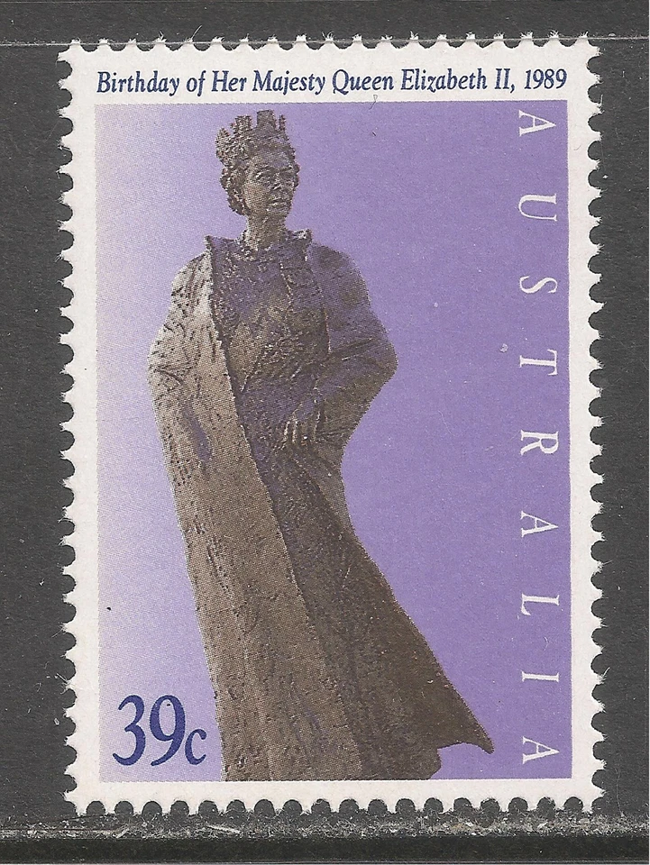 Australia #1140 (A403) MNH - 1989 39c Queen Elizabeth II, 63rd Birthday / Statue - Image 1 of 1