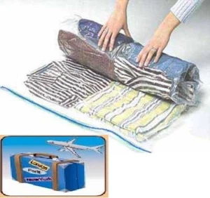 Paquete de 30 bolsas de compresión enrollables con cremallera para ahorrar espacio almacenamiento de viaje sin necesidad de aspiradora - Imagen 1 de 10