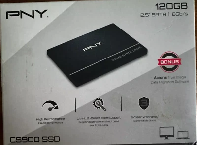 PNY 120GB CS900 SSD SATA III Internal Solid State Drive SSD7CS900-120-RB 6Gb/s - Image 1 of 2