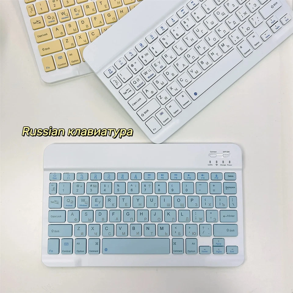 Russian Language Ultra-Thin Bluetooth Keyboard Rechargeable Silent Multi-Device - Image 1 of 4