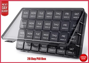 Monatlicher Pillenorganizer, 28-Tage-Pillenbox, 4 Wochen ein Monat Pillenhüllen - Bild 1 von 8
