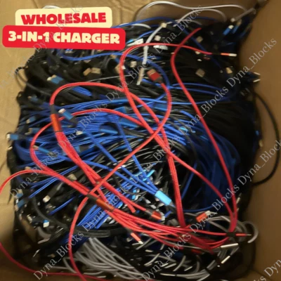 Lote 3A Cable de Carga Rápida USB 3 en 1 Cable Cargador Para iPhone USB-C Micro USB Foto 1 de 4