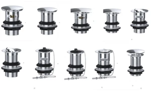 Basin wastes Pop up Clickers Square Chrome Swivel Free flow - Picture 1 of 1