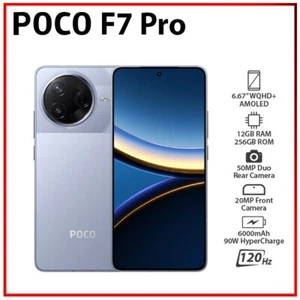 Xiaomi POCO F7 Pro 5G 12GB+256GB BLUE Dual SIM Unlocked Android Mobile Phone - Picture 1 of 6
