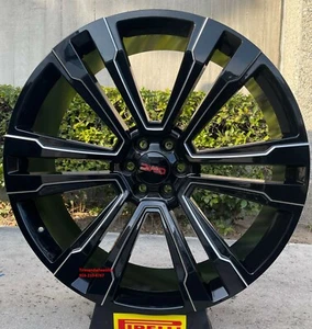 26'' Wheels Black Milled G10 Style Tires Denali Chevy Tahoe Yukon Suburban New - Picture 1 of 8