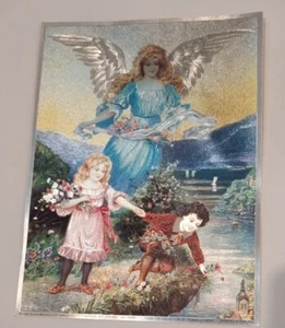 Rare Guardian Angel Scafa Foil Art Picture Thomas Cathy Collection ENGLAND - Picture 1 of 11