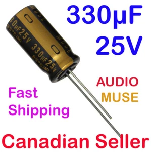 1/5/10 pcs 330uF 25V 12.5x25mm Nichicon MUSE KZ For AUDIO AMPLIFIER - Picture 1 of 1