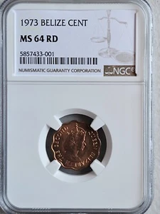 Belize 1 Cent 1973 NGC MS 64 RD - Picture 1 of 2