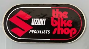 Vintage The Bike Shop, Suzuki Specialists Motorbike Dealer Vinyl Sticker 1970's - Picture 1 of 2