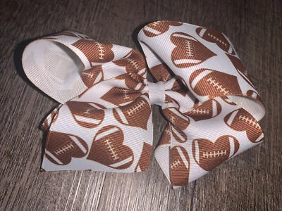 JoJo Siwa Estilo Marrón Blanco Corazón Fútbol Viernes Pelo Arco 5” #1 Foto 1 de 3